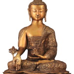 Pure Brass Medicine Buddha 22" Dragon Carvings - Handcrafted Healing Statue | Jaipurio